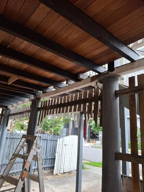 Replacement of decking boards. All the joists have been replaced as well.