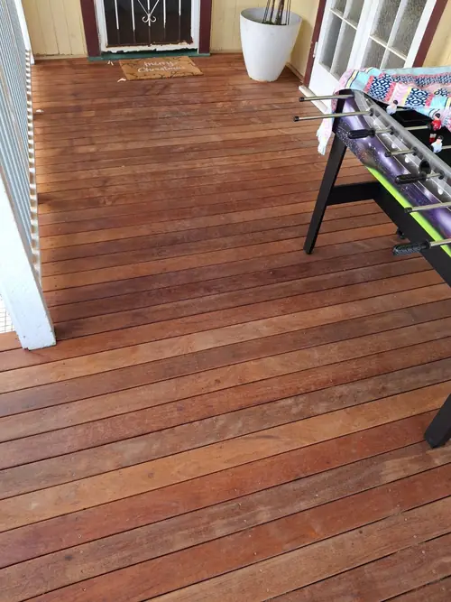 New decking boards . The structure has been checked and some parts have been replaced .