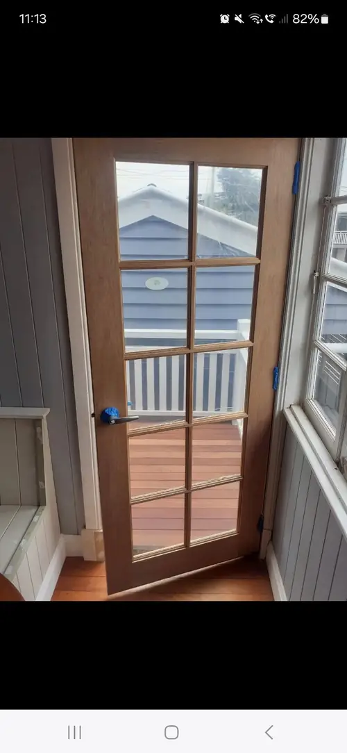 Replacement of a sliding door to a swing door