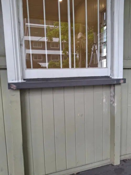 The sill of the window was installed out of level, I've adjusted it to be level and stop the air coming through