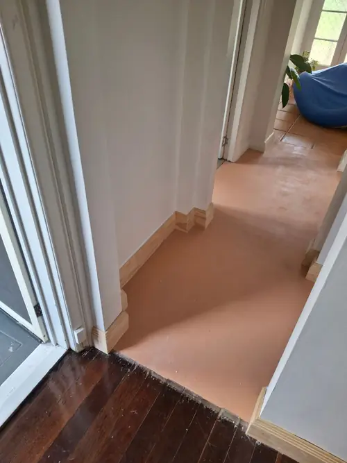 The owner removed the carpet which left a 20mm gap under the skirting . All the skirting have been replaced