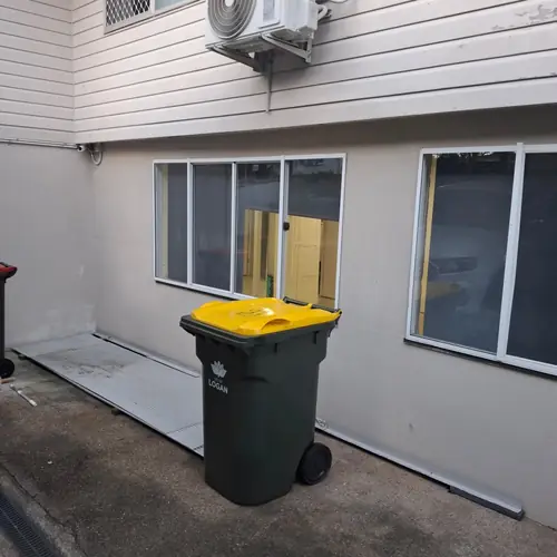 Last part of this job. Installation of a new door and a new window with customised reveals. We've built a double walls to hide the bricks. The walls have been insulated, a termite barrier has been installed and new chamfer boards have been installed