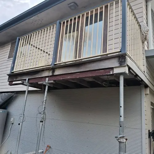 Demolition of a balcony.