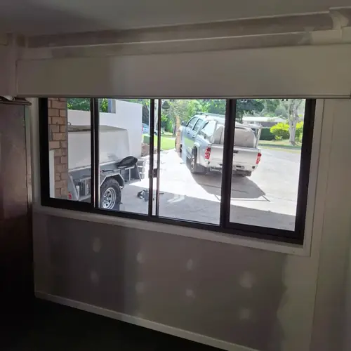 Replacement of french doors with a window.
